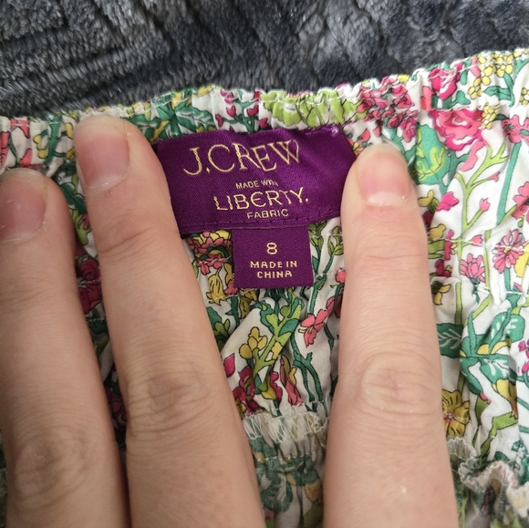 J. Crew Liberty Of London Fabric Floral Smocked Midi Dress Size 8 - Picture 5 of 6